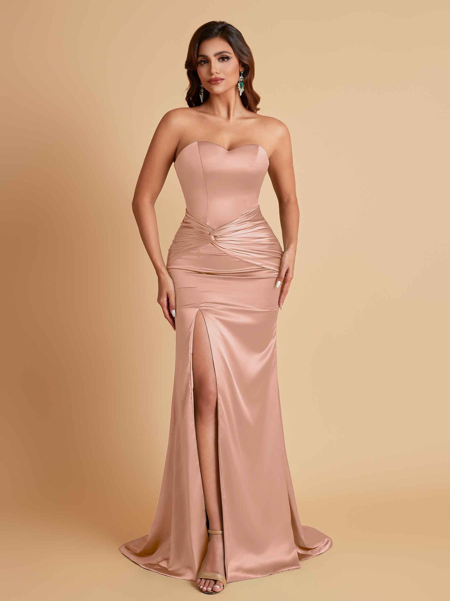 Sexy Soft Satin Mermaid Sweetheart Floor-Length Mermaid Bridesmaid Dresses