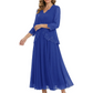 3/4 Sleeve Chiffon Mother of the Brides Dresses V-Neck Wedding Party Gowns