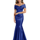 Luxury Emerald Formal Dress Off-the-Shoulder Satin Gown Trumpet Silhouette