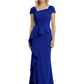 A-Line Satin Cap Sleeves Mother of the Brides Dresses Floor Length For Wedding
