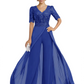 V-Neck Chiffon Mother of the Brides Jumpsuits Dresses Floor Length A-Line Lace