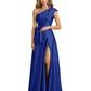 Wedding Mother of the Bride Dress One Shoulder and High Slit Formal Dresses