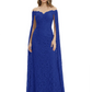 Elegant Mother of the Groom Gown Floral Lace Embroidered Formal Dress with Cape