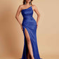 Gorgeous Strapless Soft Satin Side Slit Floor-Length Mermaid Bridesmaid Dresses