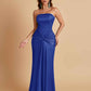 Sexy Soft Satin Mermaid Strapless Floor-Length Mermaid Bridesmaid Dresses