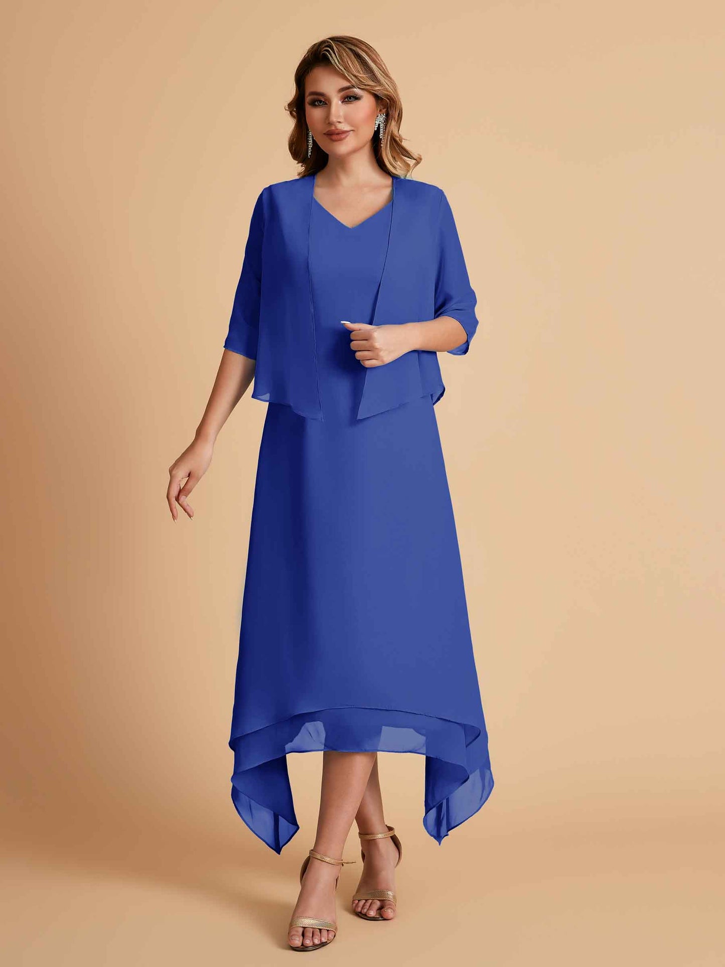Elegant A-line Chiffon Short Sleeves Mother of the Brides Dresses Online