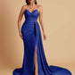 Sexy Soft Satin Mermaid V-neck Floor-Length Mermaid Bridesmaid Dresses