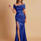 Elegant Soft Satin Off-the-shoulder Side-Slit Mermaid Bridesmaid Dresses