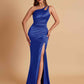 Sexy Soft Satin Mermaid One Shoulder Floor-Length Mermaid Bridesmaid Dresses