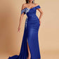 Elegant Soft Satin Mermaid Off Shoulder Floor-Length Mermaid Bridesmaid Dresses