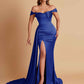 Sexy Soft Satin Sweetheart Off-the-shoulder Strapless Side-Slit Mermaid Bridesmaid Dresses