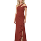 Modern Mother of Bride Dresses 2026 Asymmetric Neckline Ruffle Slit Gown