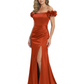 Elegant Mother of the Groom Dresses Mermaid Satin Formal Gown High Slit