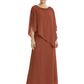 Elegant Mother of Bride Dresses Evening Gowns Trending 2026 Styles with Asymmetric Cape