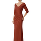 Elegant 3/4 Sleeve Mother of the Brides Dresses Mom Outfits Wedding Satin