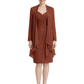 2PCS Knee Length Chiffon Mother of the Brides Dresses Short V-Neck