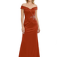 Off Shoulder Mother of the Bride Dress Beaded Waist Satin Gown Portrait Neckline