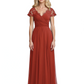 Mother of the Bride Dress Cap Sleeves and V-Neckline with Embroidered Lace Shoulders