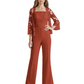 Mother of the Bride Jumpsuit with Lace Jacket 3/4 Sleeve Formal Pant Suit
