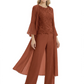 Elegant Pink 3-Piece Pant Set Trending 2026 Styles with Lace Wide-Leg Pants