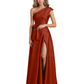 Wedding Mother of the Bride Dress One Shoulder and High Slit Formal Dresses