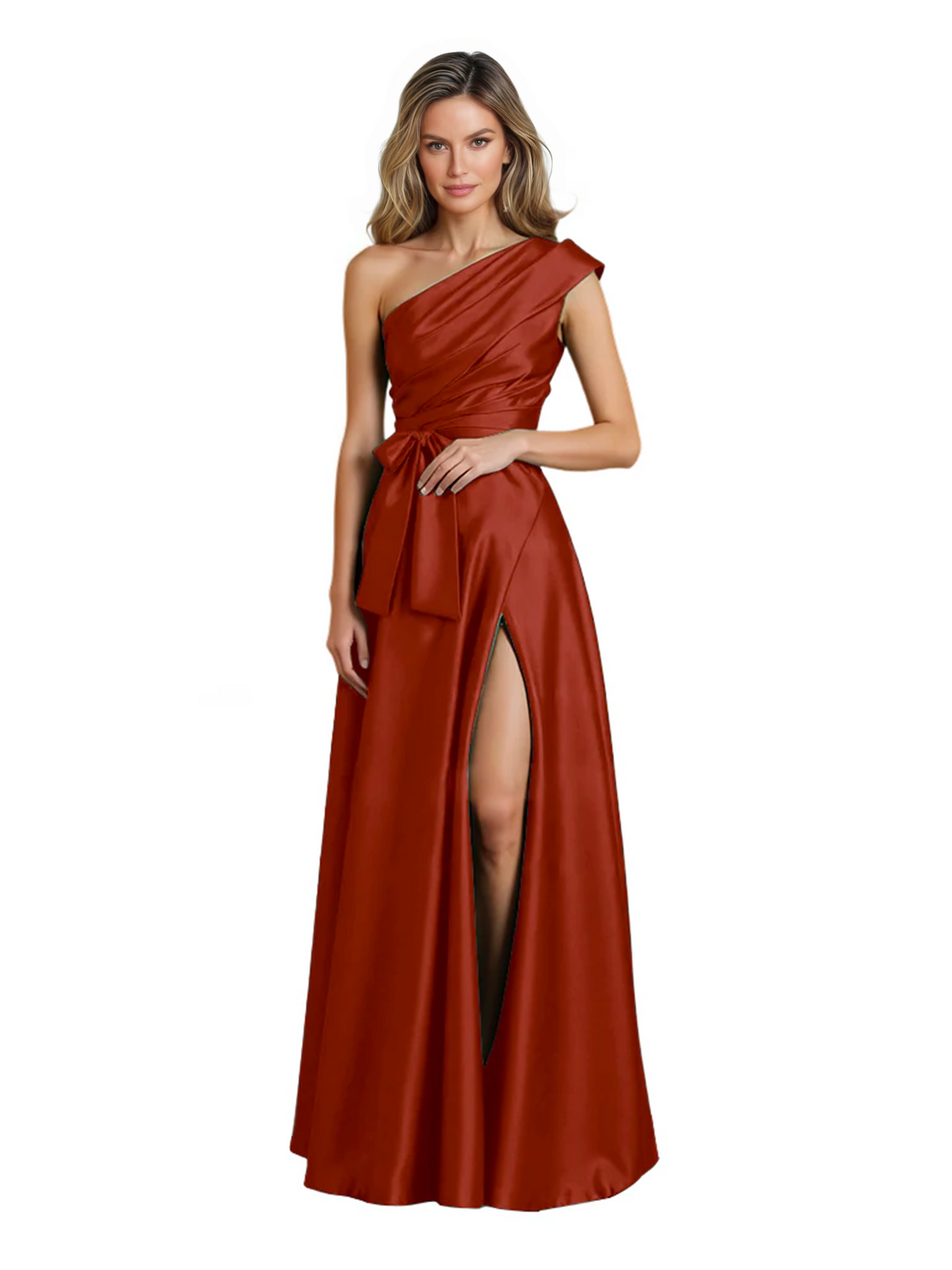 Wedding Mother of the Bride Dress One Shoulder and High Slit Formal Dresses