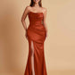Sexy Soft Satin Mermaid Side Slit Floor-Length Mermaid Bridesmaid Dresses
