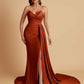 Sexy Soft Satin Mermaid V-neck Floor-Length Mermaid Bridesmaid Dresses