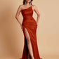 Gorgeous Strapless Soft Satin Side Slit Floor-Length Mermaid Bridesmaid Dresses