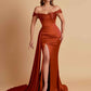 Sexy Soft Satin Sweetheart Off-the-shoulder Strapless Side-Slit Mermaid Bridesmaid Dresses