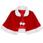 Christmas Velvet Shawl Cloak Cape Mrs Santa Claus Cape Robe Halloween Costume Red