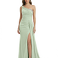 One Shoulder Mother of Bride Dress Ruffle Formal Gowns Mermaid Floor Length Train Slit