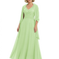Luxury Formal Mother of Bride Dress Sparkling Sequin Top & Flowy Chiffon Skirt with Shawl