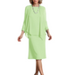 3 PCS Knee-Length Mother of Bride Dresses Prom Dress Evening Dress with Sheer Sleeves and Jacket