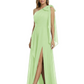 One-Shoulder Mother of the Bride Dress Chiffon Gown with Long Sash Detail