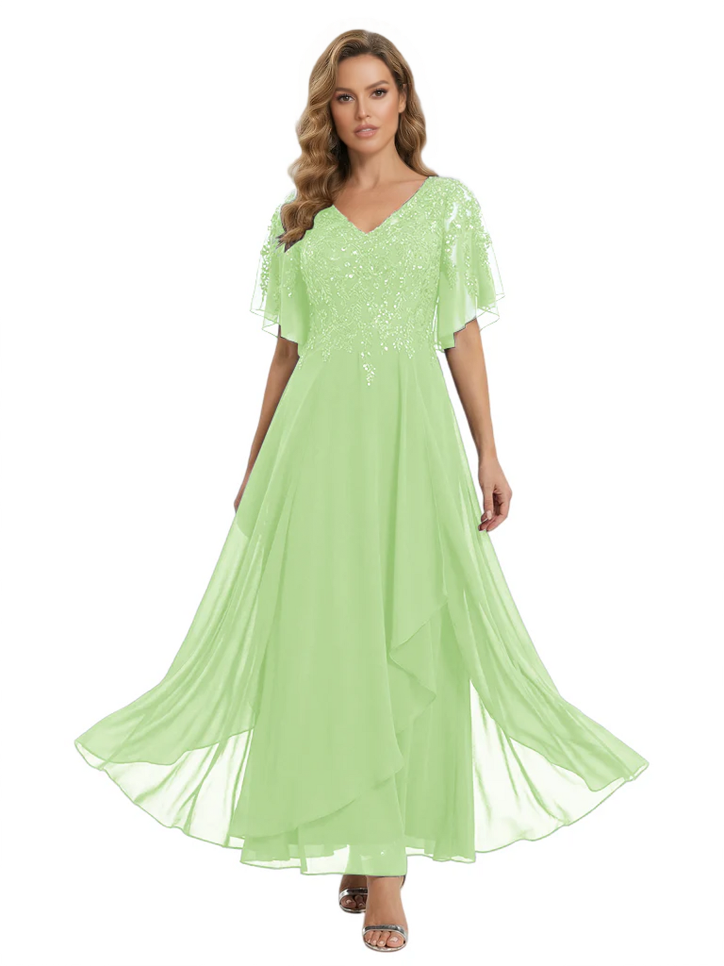 Bling Sequin Chiffon Mother of the Brides Dresses Wedding Party Gowns For Mom