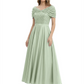 Luxury Formal Dress Sparkling Sequin Top Mother of Bride Dress Silk Satin A-Line Gowns