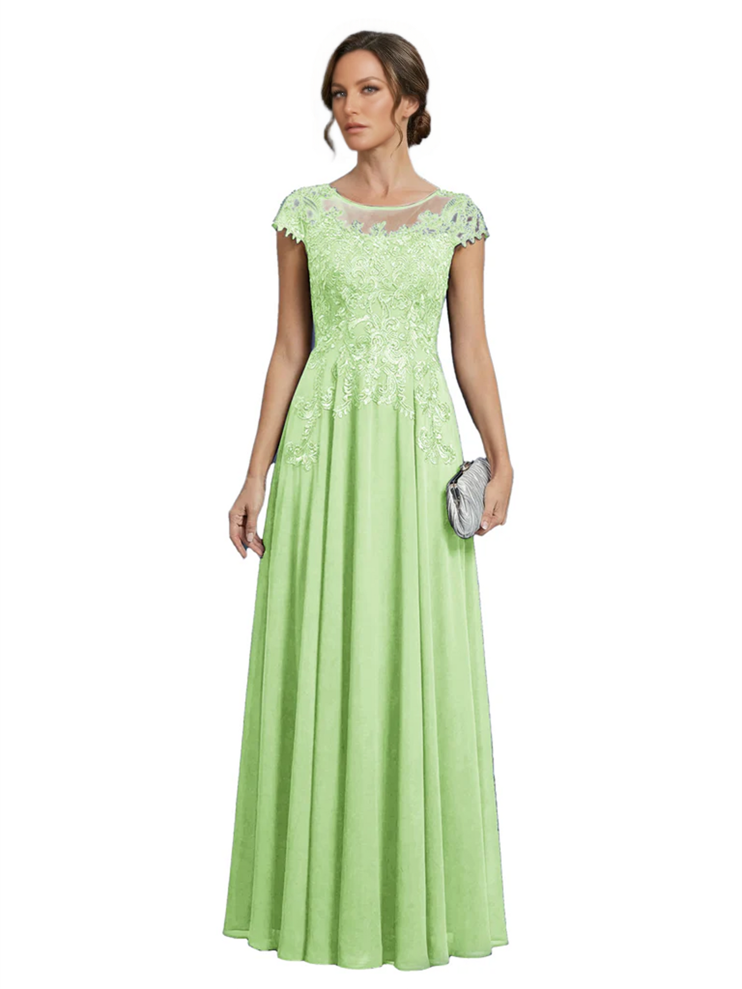 Chic Long A-Line Chiffon Mother of the Brides Dresses Sequin Mom Outfits For Wedding