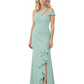 Modern Mother of Bride Dresses 2026 Asymmetric Neckline Ruffle Slit Gown