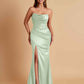 Sexy Soft Satin Mermaid Side Slit Floor-Length Mermaid Bridesmaid Dresses