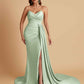 Sexy Soft Satin Mermaid V-neck Floor-Length Mermaid Bridesmaid Dresses