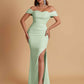 Sexy Soft Satin Mermaid Off Shoulder Floor-Length Mermaid Bridesmaid Dresses