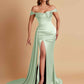 Sexy Soft Satin Sweetheart Off-the-shoulder Strapless Side-Slit Mermaid Bridesmaid Dresses