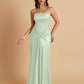 Sexy Soft Satin Mermaid Strapless Floor-Length Mermaid Bridesmaid Dresses