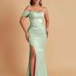 Sexy Soft Satin Mermaid One Shoulder Floor-Length Mermaid Bridesmaid Dresses