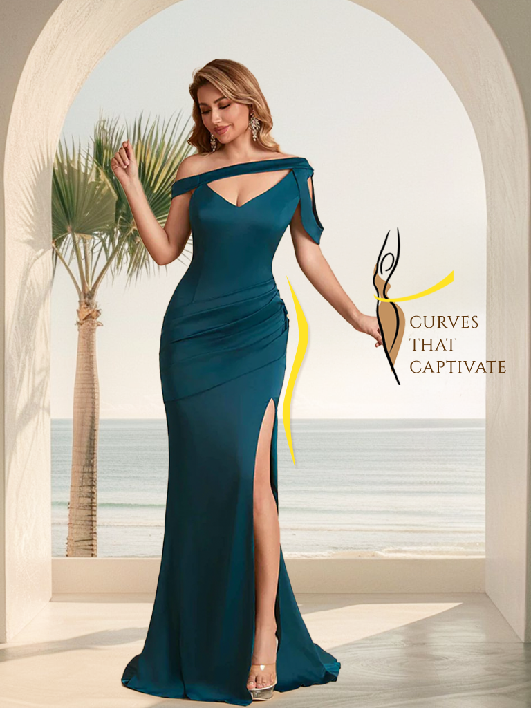 Sexy Soft Satin Unique V-Neck Side Slit Floor-Length Mermaid Bridesmaid Dresses Online