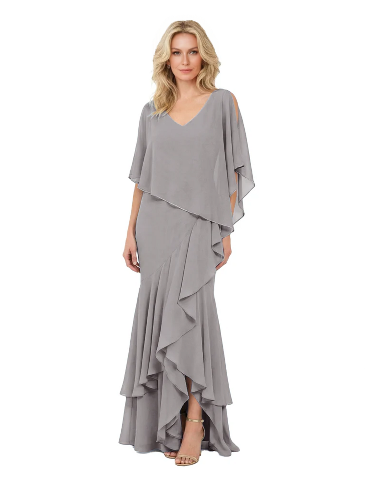 Chic Long A-Line Chiffon Mother of the Brides Dresses Sequin Mom Outfits