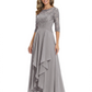 3/4 Sleeve Mother of the Bride Dress with Lace Embroidery High-Low Hem 2026