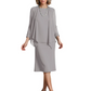 3 PCS Knee-Length Mother of Bride Dresses Prom Dress Evening Dress with Sheer Sleeves and Jacket