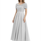 Luxury Formal Dress Sparkling Sequin Top Mother of Bride Dress Silk Satin A-Line Gowns